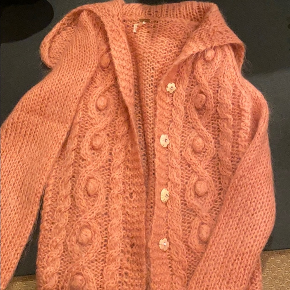 Free people light orange cozy sweater